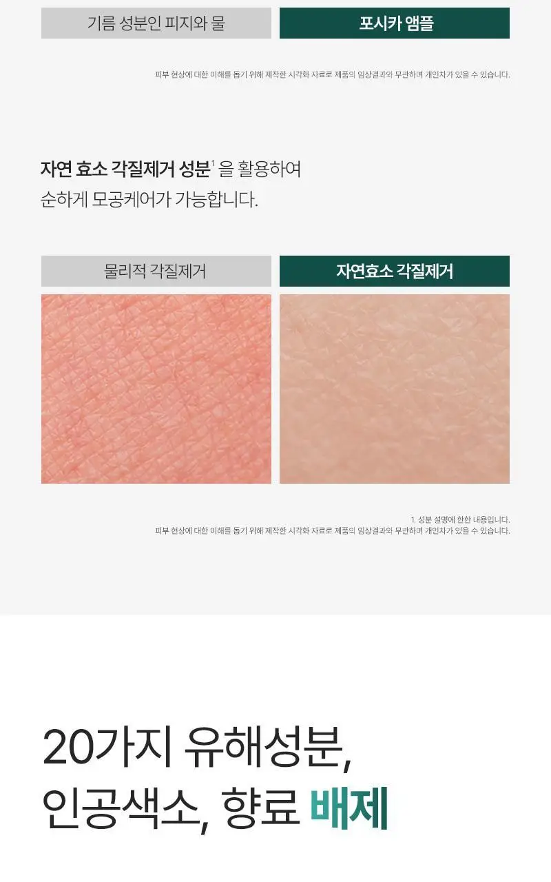 [4중 모공 개선/병풀추출물 7,793ppm] 피캄 포시카 앰플 30ml 상세페이지 9